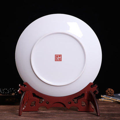 Jingdezhen Famille Rose Porcelain Plate Ornament - tangvase