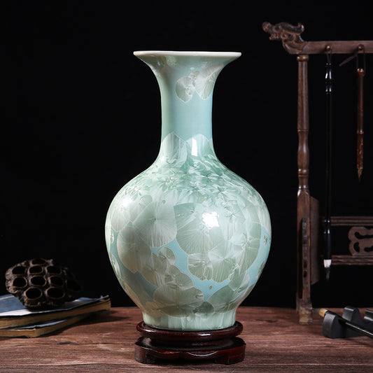 Crystalline glaze blue vase - tangvase