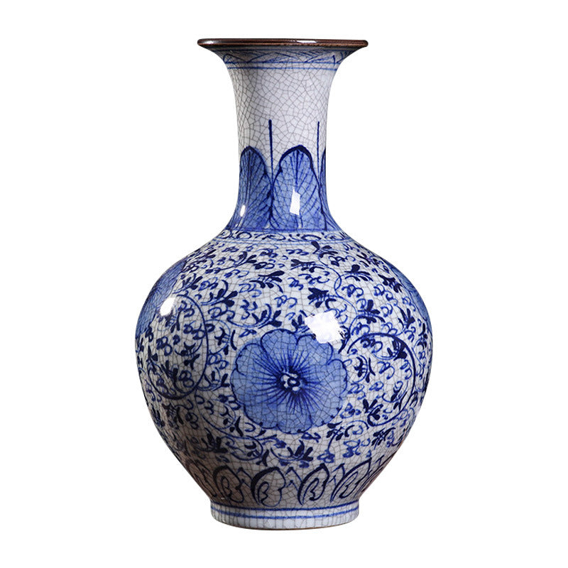 Hand painted blue and white porcelain vase - tangvase