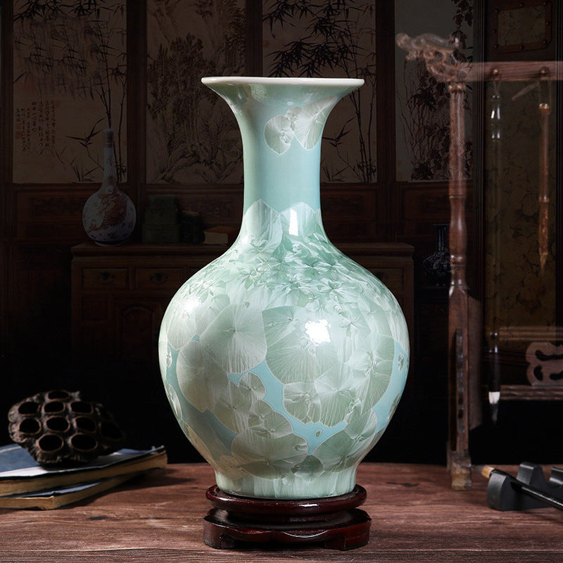 Crystalline glaze blue vase - tangvase