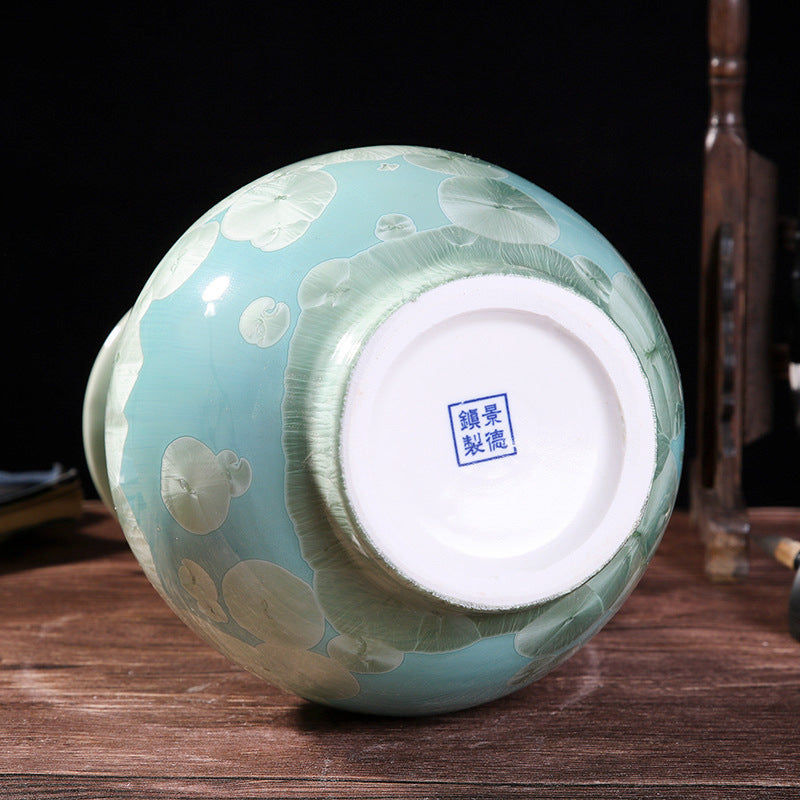 Crystalline glaze blue vase - tangvase