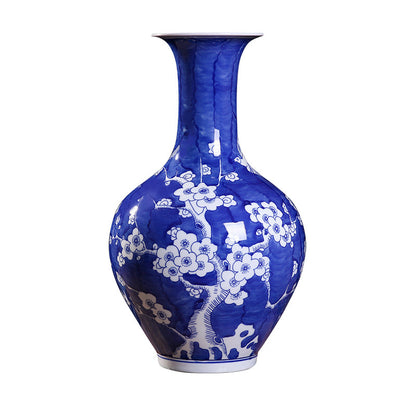 Hand-painted blue and white porcelain plum blossom vase - tangvase