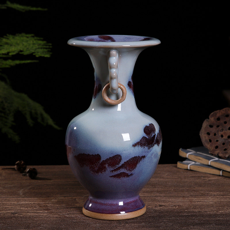 Jun porcelain double-handled vase - tangvase