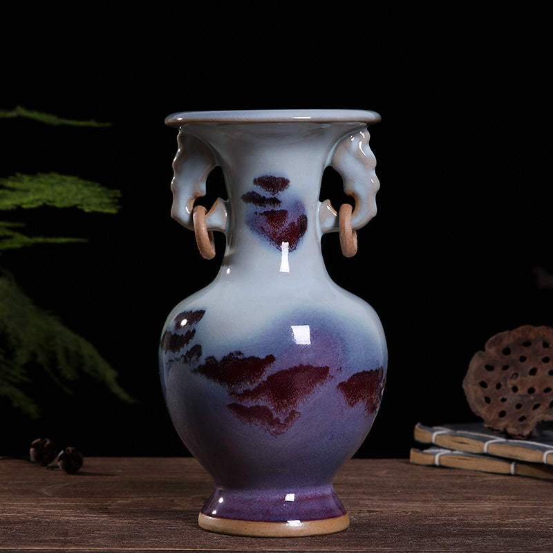 Jun porcelain double-handled vase - tangvase