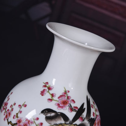 Spring in the Garden Fishtail Porcelain Vase - tangvase