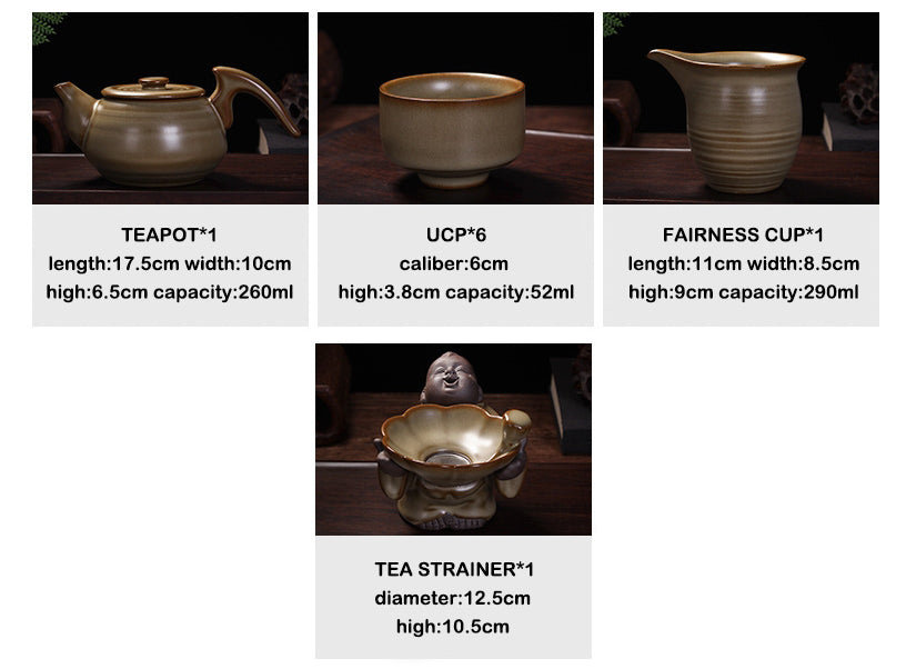 Yellow Pottery Tea Set - tangvase