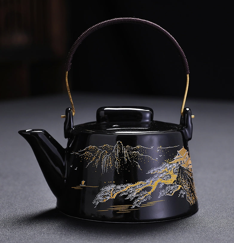 Black Gold Ceramic Tea Set - tangvase