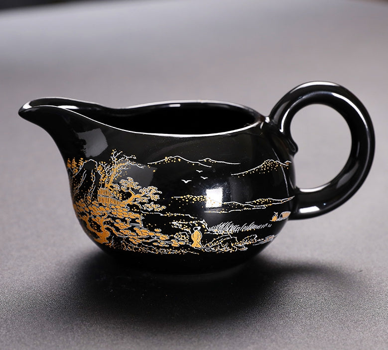 Black Gold Ceramic Tea Set - tangvase