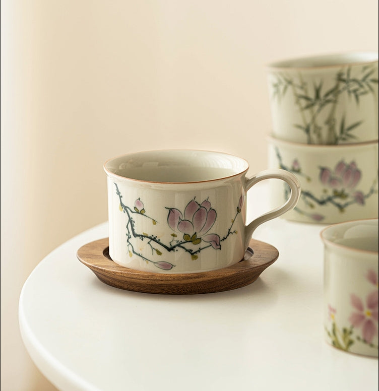 Painted Magnolia Coffee Cup - tangvase