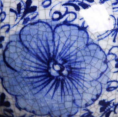 Hand painted blue and white porcelain vase - tangvase