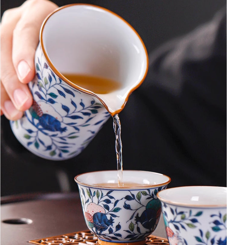 Blue and white porcelain Kung Fu tea set - tangvase