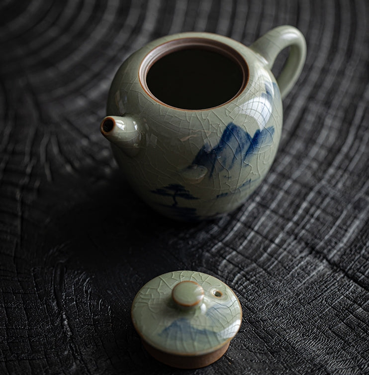 Hand-painted landscape Kung Fu teapot - tangvase