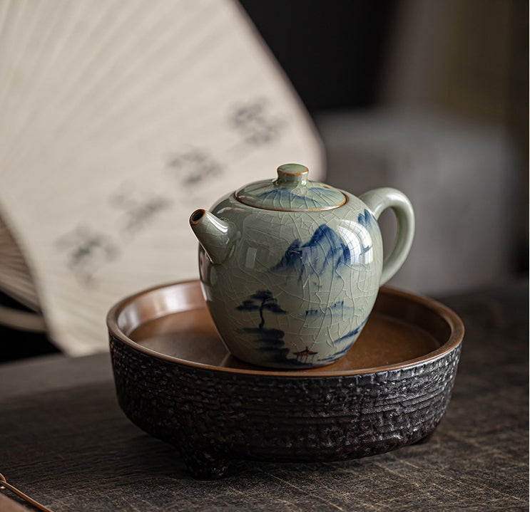 Hand-painted landscape Kung Fu teapot - tangvase