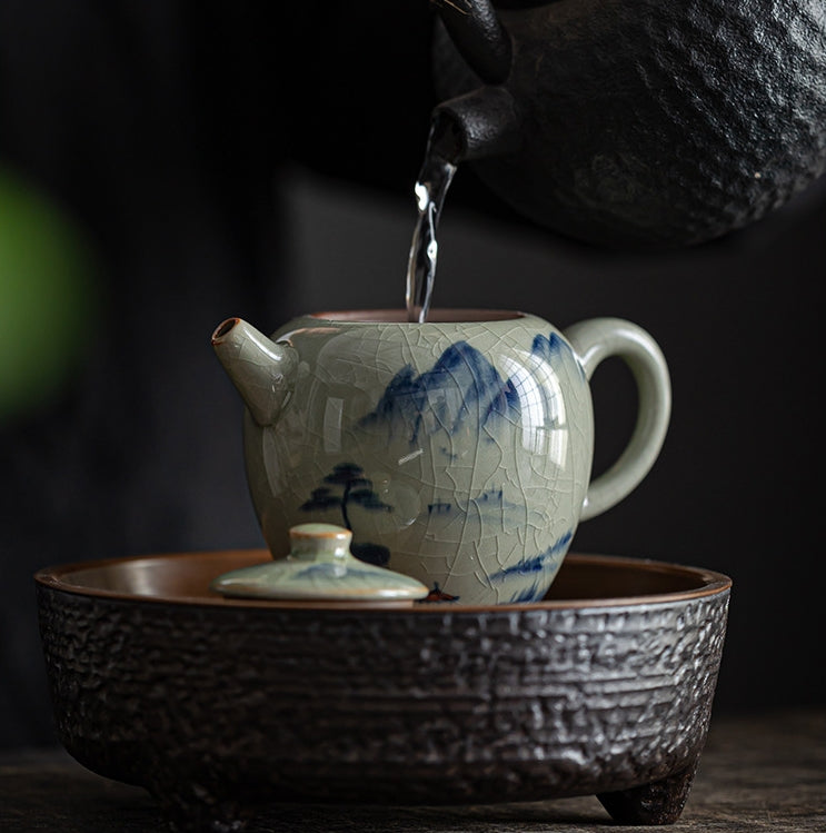 Hand-painted landscape Kung Fu teapot - tangvase