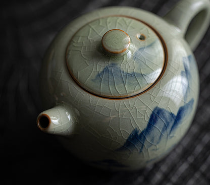 Hand-painted landscape Kung Fu teapot - tangvase