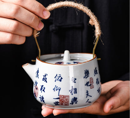 Teapot with handle and inscription on Lanting - tangvase