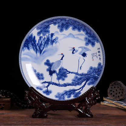 Home decoration blue and white pastel plate - tangvase