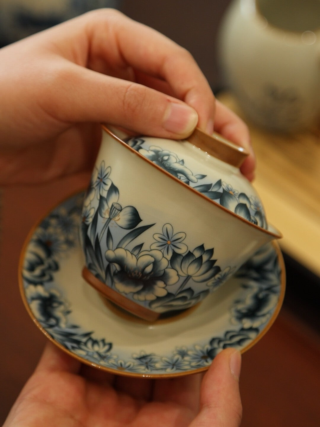 Blue and White Yellow Ru Kung Fu Tea Set