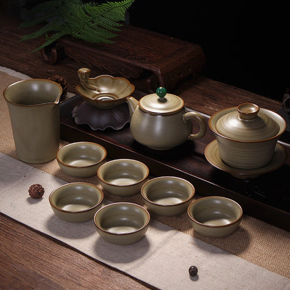 Yellow Pottery Tea Set - tangvase