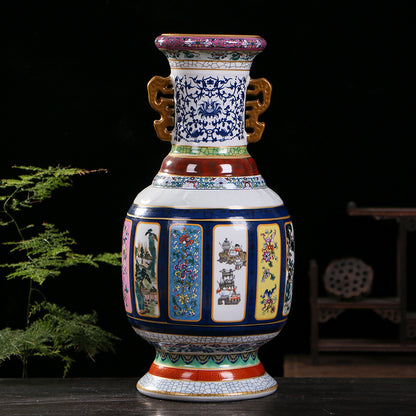 Antique porcelain enamel porcelain king - tangvase