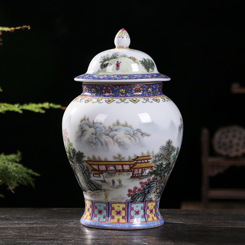 Painted porcelain general jar - tangvase