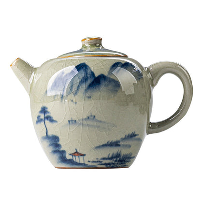 Hand-painted landscape Kung Fu teapot - tangvase