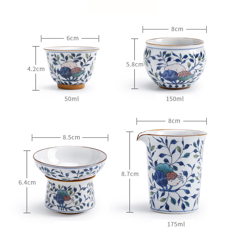 Blue and white porcelain Kung Fu tea set - tangvase