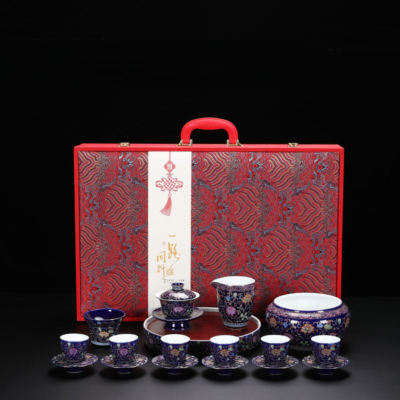 Enamel Kung Fu Tea Set - tangvase