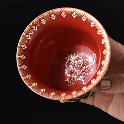 Enamel Qingshan Ono Sancai covered bowl - tangvase