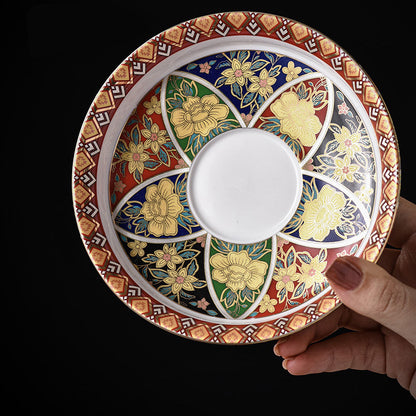 Enamel Qingshan Ono Sancai covered bowl - tangvase