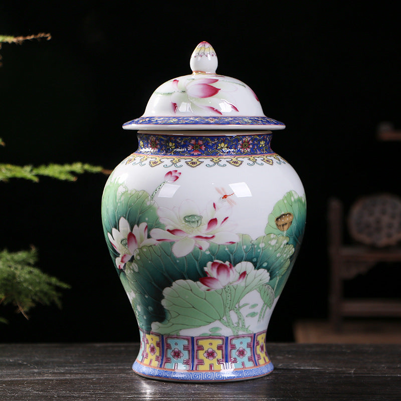 Painted porcelain general jar - tangvase