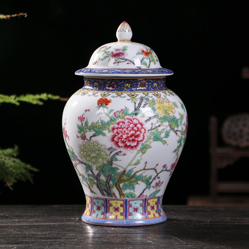 Painted porcelain general jar - tangvase