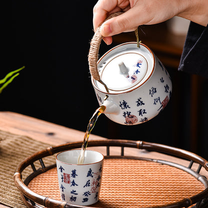 Teapot with handle and inscription on Lanting - tangvase