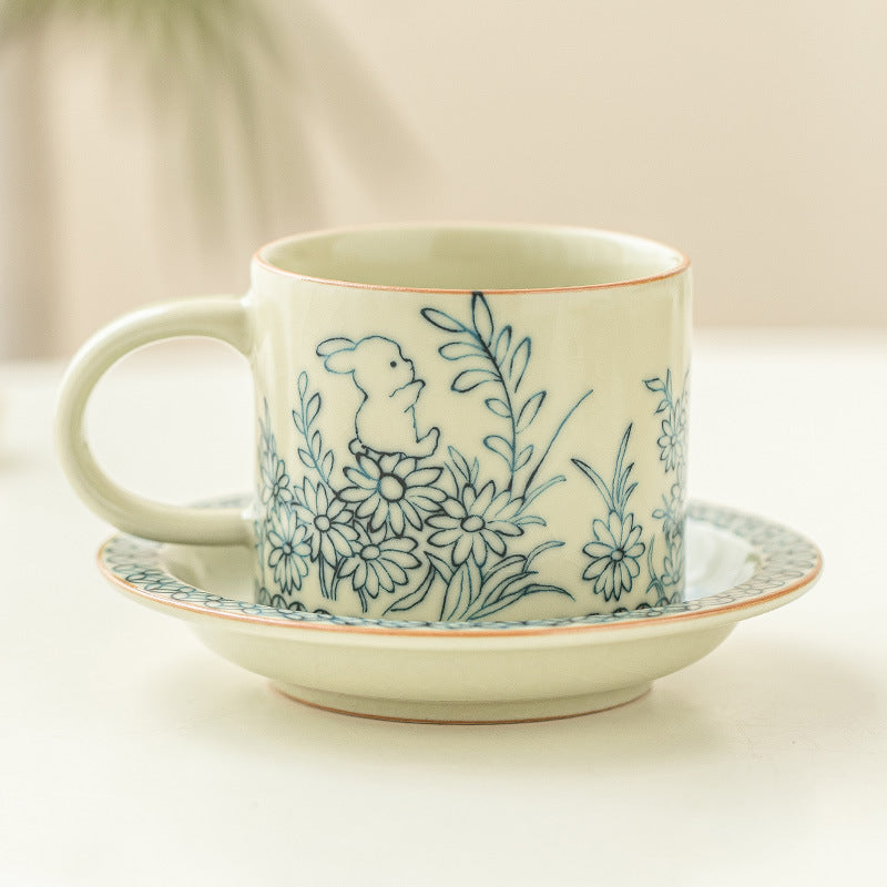 Ruyao Sunflower Cute Rabbit Coffee Cup - tangvase