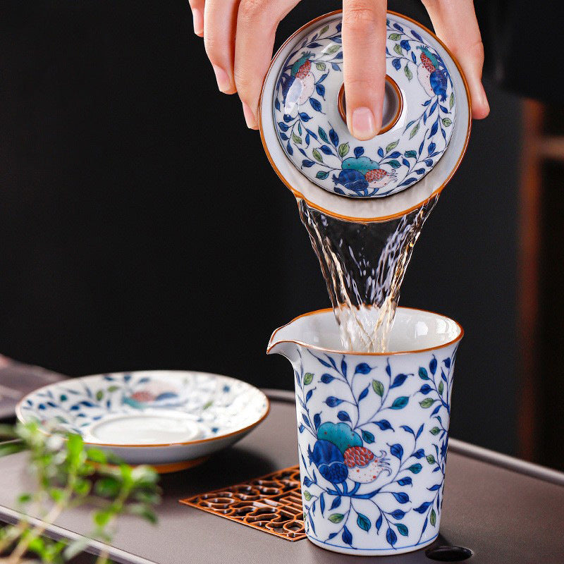 Blue and white porcelain Kung Fu tea set - tangvase