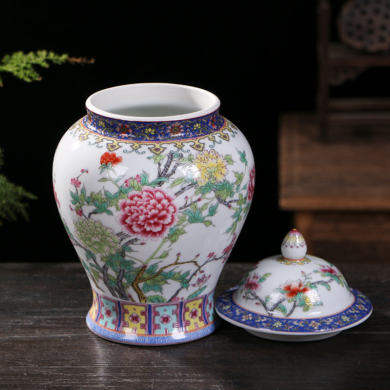 Painted porcelain general jar - tangvase