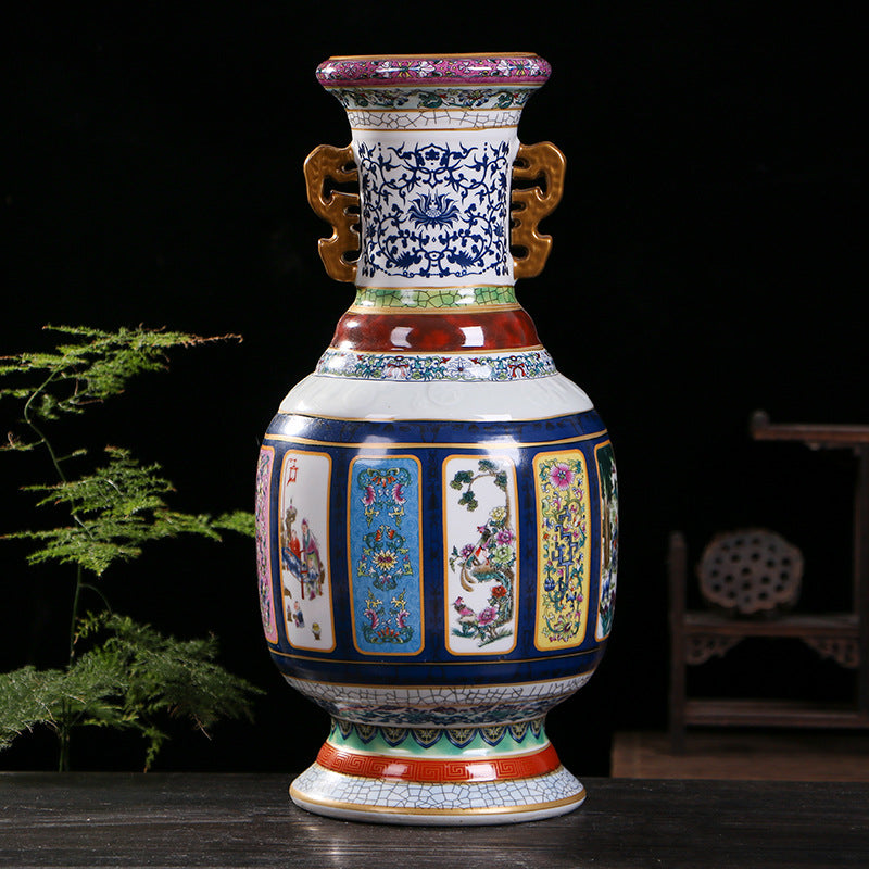 Antique porcelain enamel porcelain king - tangvase