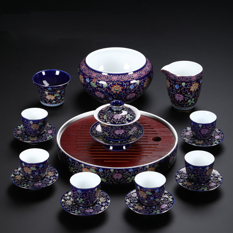 Enamel Kung Fu Tea Set - tangvase