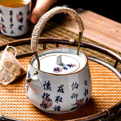 Teapot with handle and inscription on Lanting - tangvase