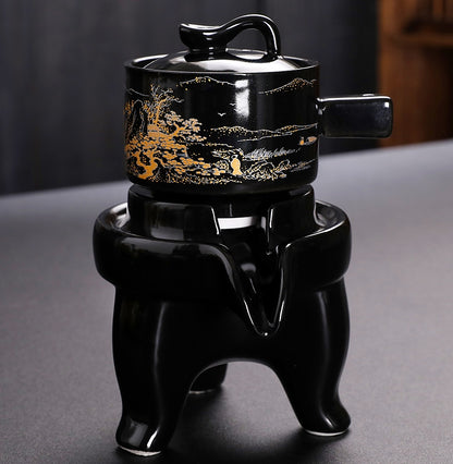 Black Gold Ceramic Tea Set - tangvase