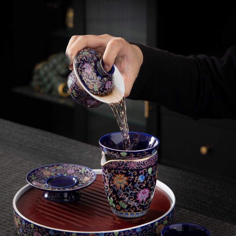 Enamel Kung Fu Tea Set - tangvase