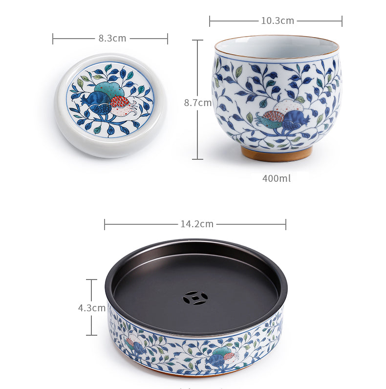 Blue and white porcelain Kung Fu tea set - tangvase