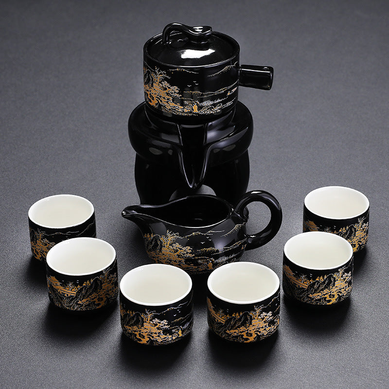 Black Gold Ceramic Tea Set - tangvase