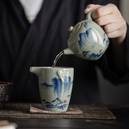 Hand-painted landscape Kung Fu teapot - tangvase