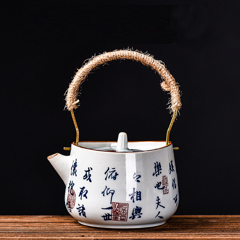 Teapot with handle and inscription on Lanting - tangvase