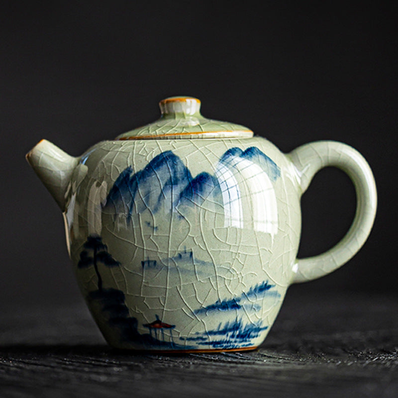 Hand-painted landscape Kung Fu teapot - tangvase