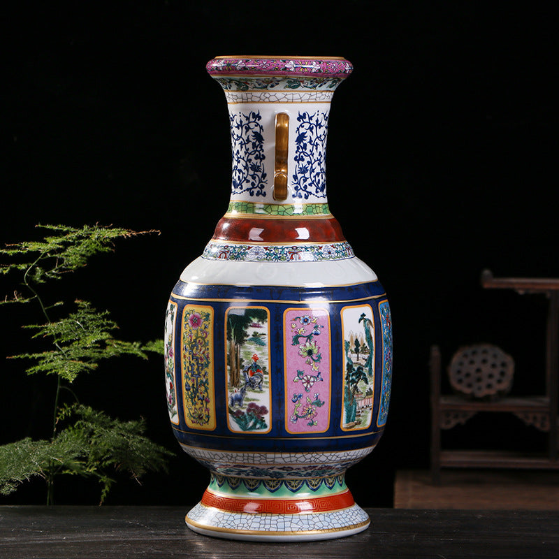 Antique porcelain enamel porcelain king - tangvase