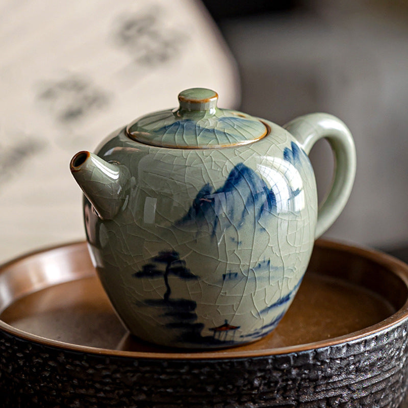 Hand-painted landscape Kung Fu teapot - tangvase