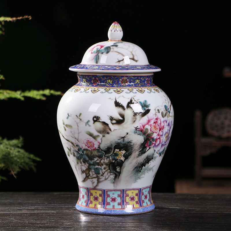 Painted porcelain general jar - tangvase