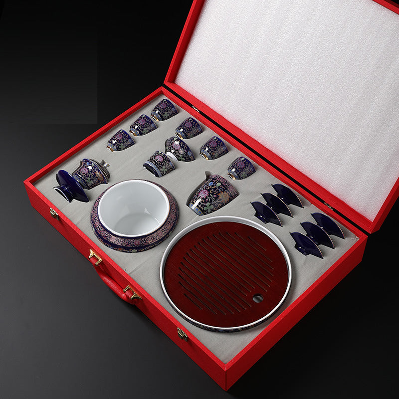 Enamel Kung Fu Tea Set - tangvase